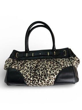Ann Taylor Vintage Leopard Haircalf Satchel - Magnetic Kiss Lock
